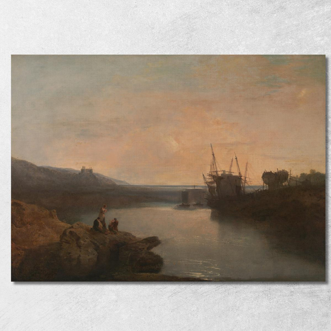 Il Castello Di Harlech Dal Crepuscolo Serale Estivo Di Tygwyn Ferry Joseph Mallord William Turner jwt55 quadro stampato su tela Il Castello Di Harlech Dal Crepuscolo Serale Estivo Di Tygwyn Ferry Joseph Mallord William Turner jwt55 quadro stampato su tela