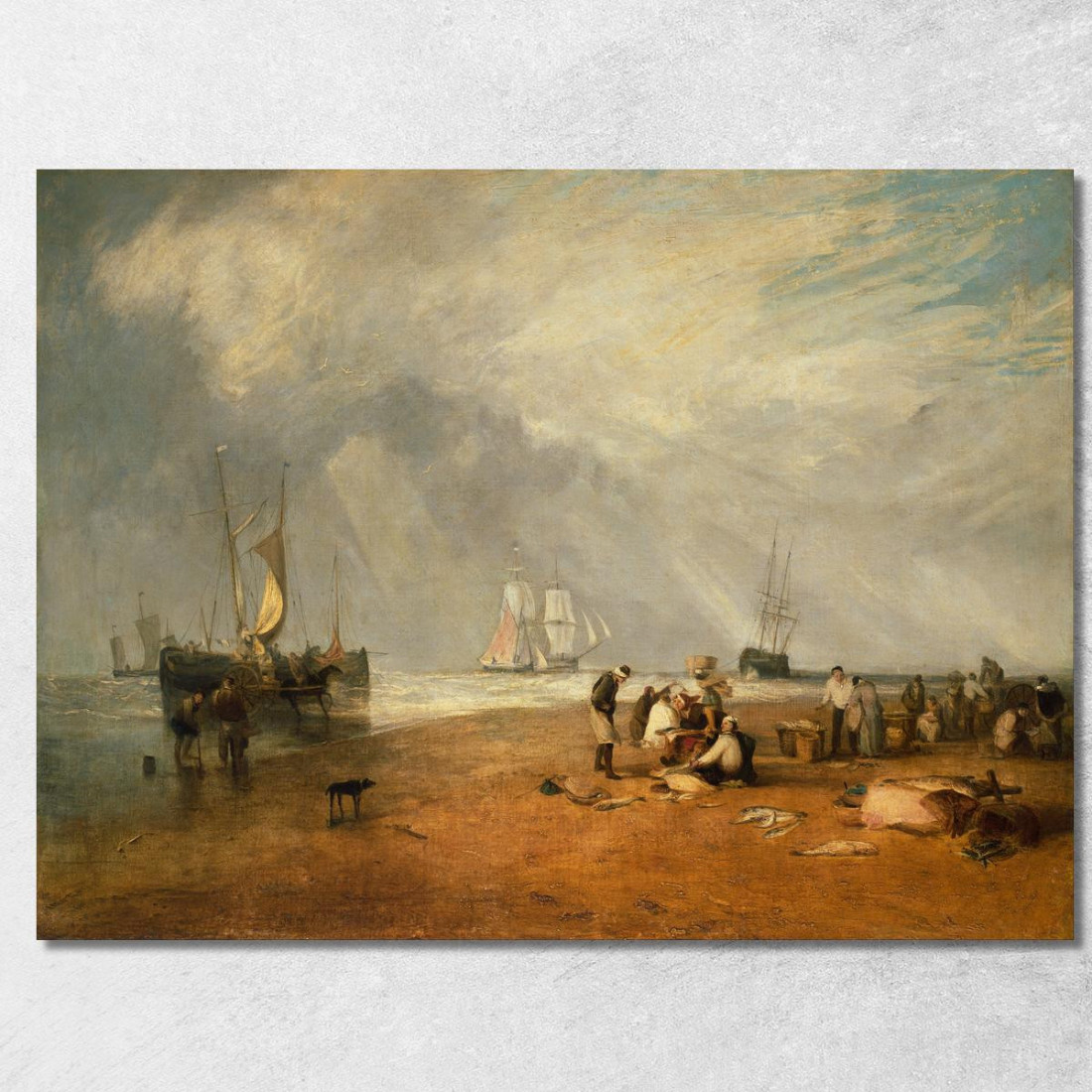 Il Mercato Del Pesce A Hastings Beach Joseph Mallord William Turner jwt130 quadro stampato su tela Il Mercato Del Pesce A Hastings Beach Joseph Mallord William Turner jwt130 quadro stampato su tela