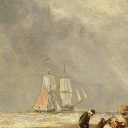 Il Mercato Del Pesce A Hastings Beach Joseph Mallord William Turner jwt130 quadro stampato su tela