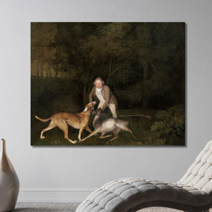 Freeman The Earl Of Clarendon'S Gamekeeper With A Dying Doe And Hound 1800 George Stubbs canvas print