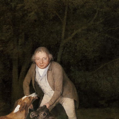 Freeman, Le Garde-Chasse Du Comte De Clarendon Avec Une Biche Et Un Chien Mourants 1800 George Stubbs tableau impression sur toi