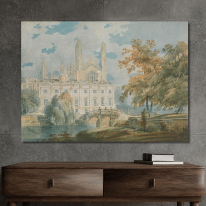 Clare Hall Y King'S College Chapel Cambridge Desde Las Orillas Del Río Cam Joseph Mallord William Turner cuadro en lienzo