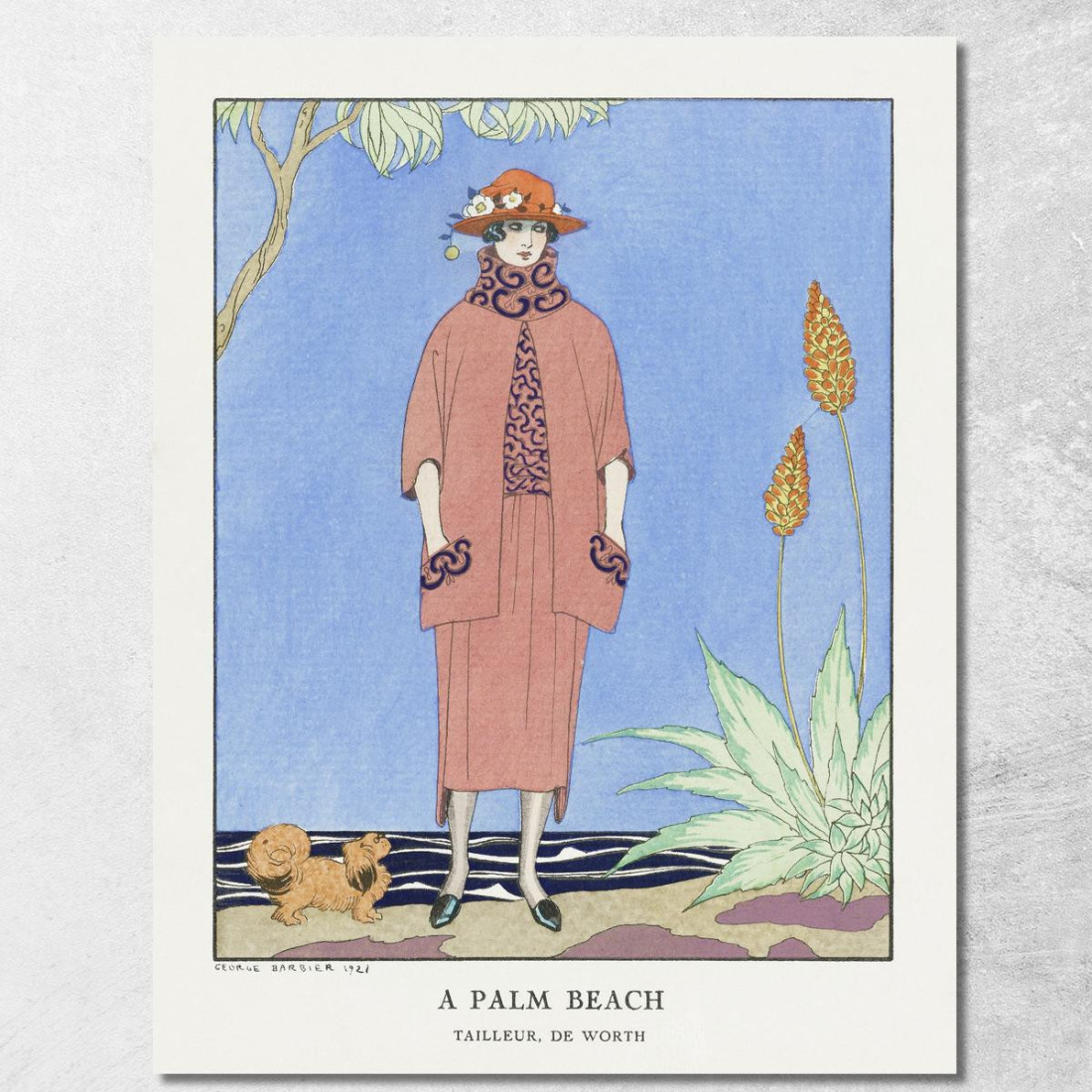 Una Spiaggia Di Palme Tailleur De Worth Dalla Gazette Du Bon Ton George Barbier gbb1 quadro stampato su tela Una Spiaggia Di Palme Tailleur De Worth Dalla Gazette Du Bon Ton George Barbier gbb1 quadro stampato su tela
