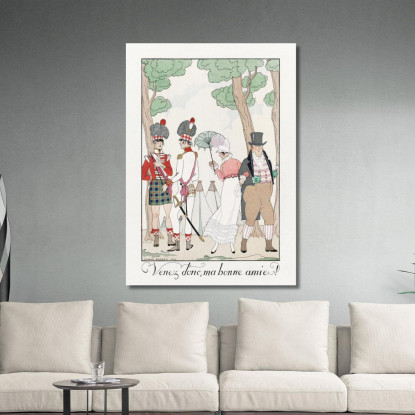 Avanti Mio ​​Buon Amico! 1923 George Barbier gbb12 quadro stampato su tela