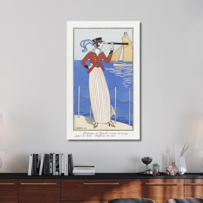Costumi Parigini N.164 Costume Da Yacht Dal Journal Des Dames Et Des Modes George Barbier gbb31 quadro stampato su tela