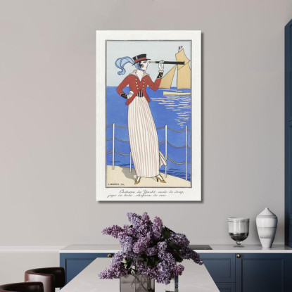 Costumi Parigini N.164 Costume Da Yacht Dal Journal Des Dames Et Des Modes George Barbier gbb31 quadro stampato su tela