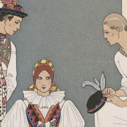 Tra Due Fuochi 2 George Barbier gbb38 quadro stampato su tela