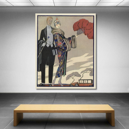 Abbigliamento Da Sera George Barbier gbb40 quadro stampato su tela