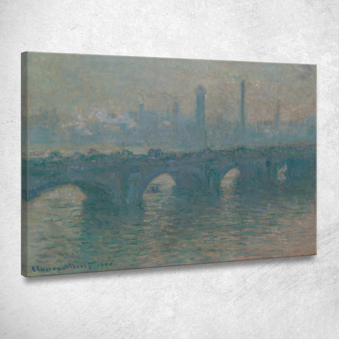 Tempo Grigio Sul Ponte Di Waterloo Claude Monet mnt368 quadro stampato su tela Tempo Grigio Sul Ponte Di Waterloo Claude Monet mnt368 quadro stampato su tela