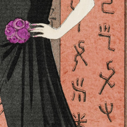 Lo Schermo Rosso Abito Da Sera Di Worth Dalla Gazette Du Bon Ton George Barbier gbb113 quadro stampato su tela