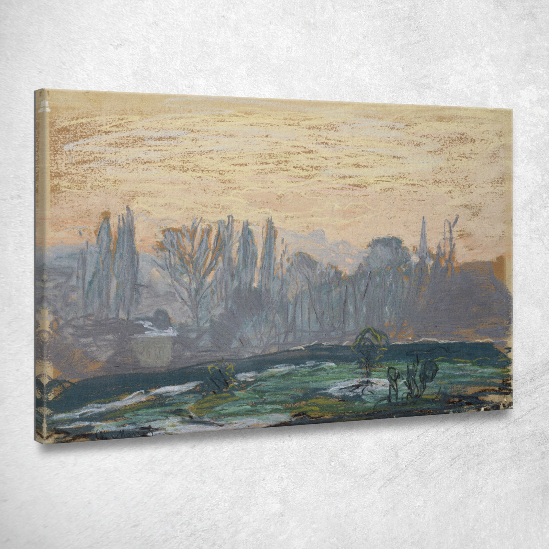 Paesaggio Invernale Con Cielo Serale Claude Monet mnt374 quadro stampato su tela Paesaggio Invernale Con Cielo Serale Claude Monet mnt374 quadro stampato su tela