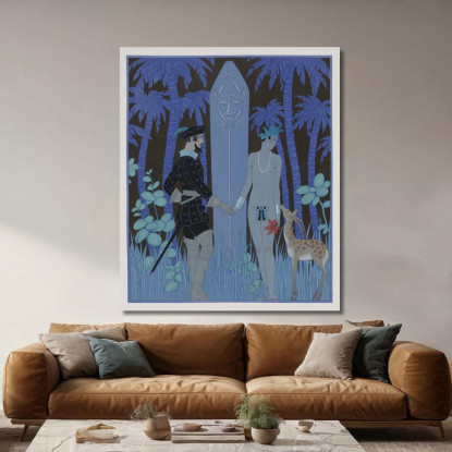 Pocohontas Incontra John Smith George Barbier gbb143 quadro stampato su tela