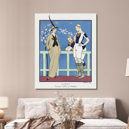 Abito Sartoriale Rugby Redfern Della Gazette Du Bon Ton N. 4 Pl. 39 George Barbier gbb151 quadro stampato su tela