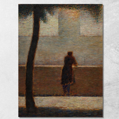 Un Uomo Appoggiato A Un Parapetto Georges Seurat gsr2 quadro stampato su tela