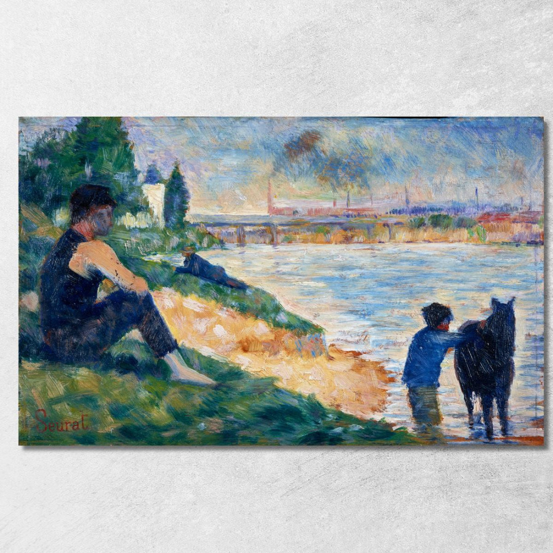 Uno Studio Per Un Bagno Georges Seurat gsr3 quadro stampato su tela