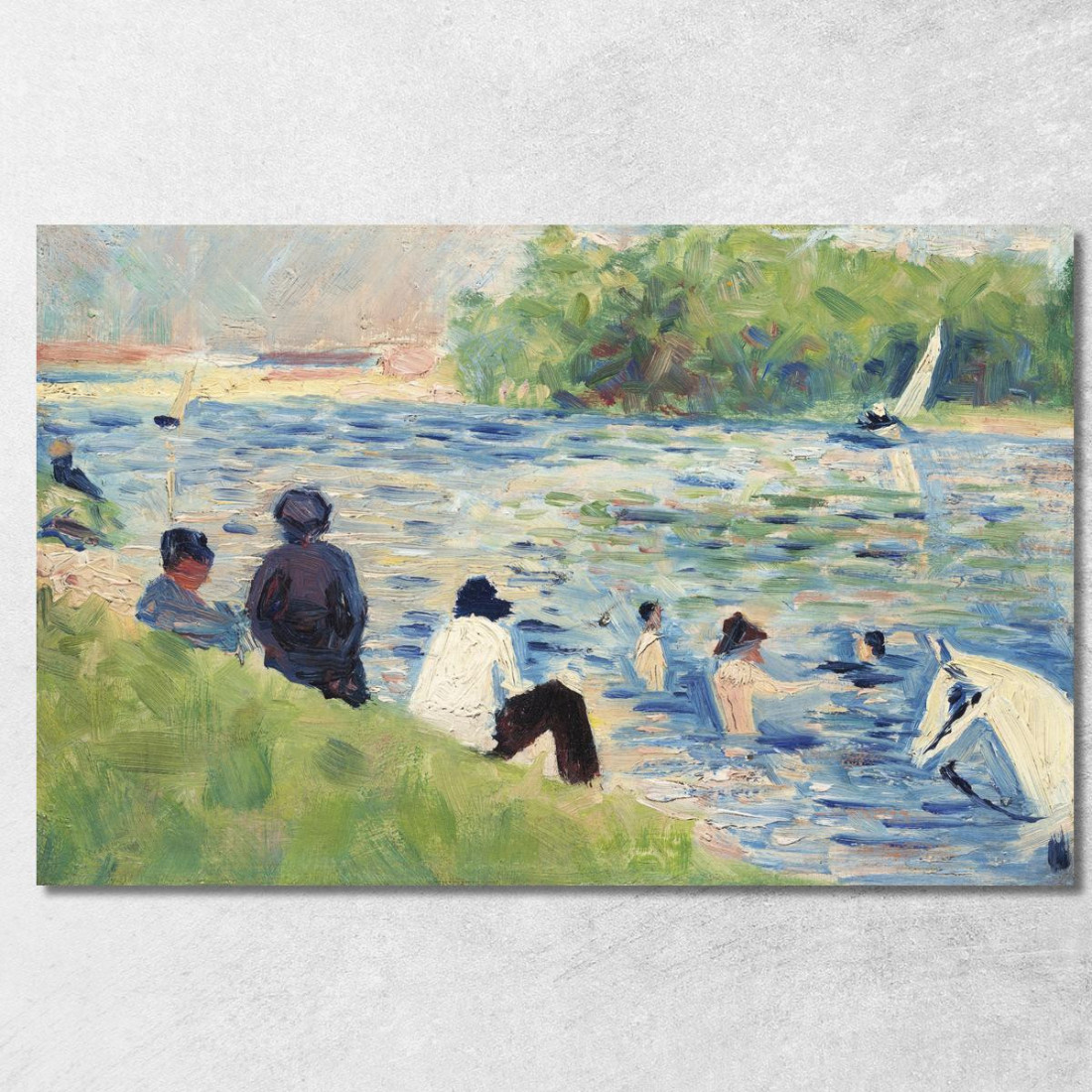 Bagnanti Studio Per Bagnanti Ad Asnières Georges Seurat gsr8 quadro stampato su tela