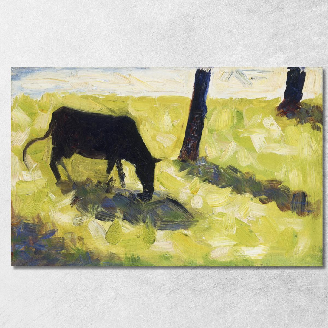 Mucca Nera In Un Prato Georges Seurat gsr9 quadro stampato su tela