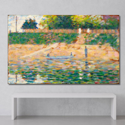 Barca Sulla Riva Del Fiume Georges Seurat gsr10 quadro stampato su tela