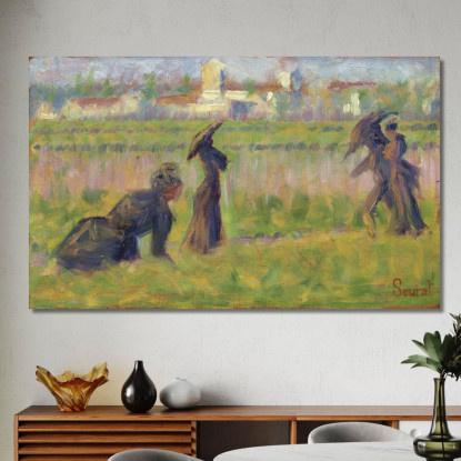 Figure In Un Paesaggio Georges Seurat gsr16 quadro stampato su tela