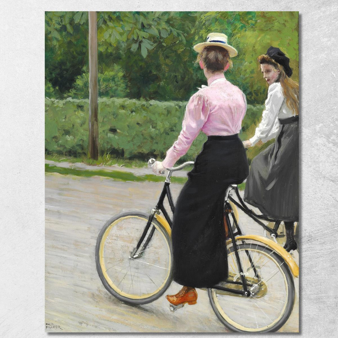 Durante Un Giro In Bicicletta In Una Giornata Estiva Paul Fischer pfs26 quadro stampato su tela Durante Un Giro In Bicicletta In Una Giornata Estiva Paul Fischer pfs26 quadro stampato su tela