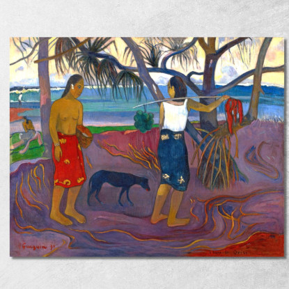 I Raro Te Oviri Sotto Il Pandano Paul Gauguin pgg33 quadro stampato su tela