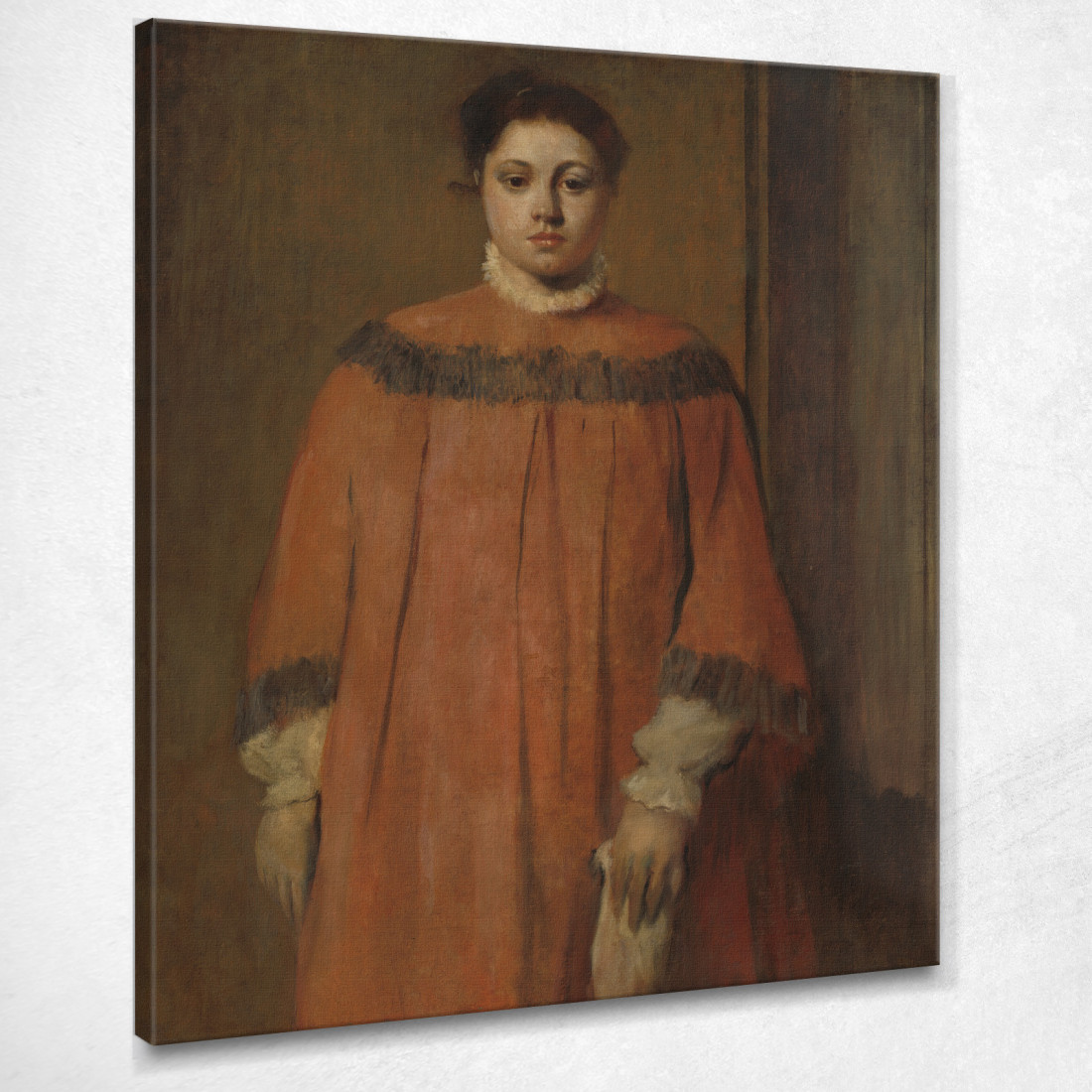 Ragazza In Rosso 1866 Edgar Degas edg36 quadro stampato su tela Ragazza In Rosso 1866 Edgar Degas edg36 quadro stampato su tela