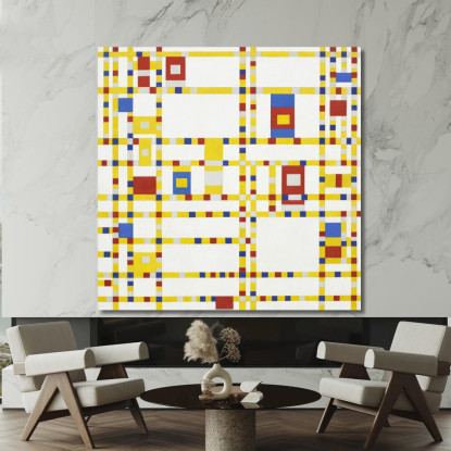 Boogie-Woogie Di Broadway Piet Mondrian pmn1 quadro stampato su tela