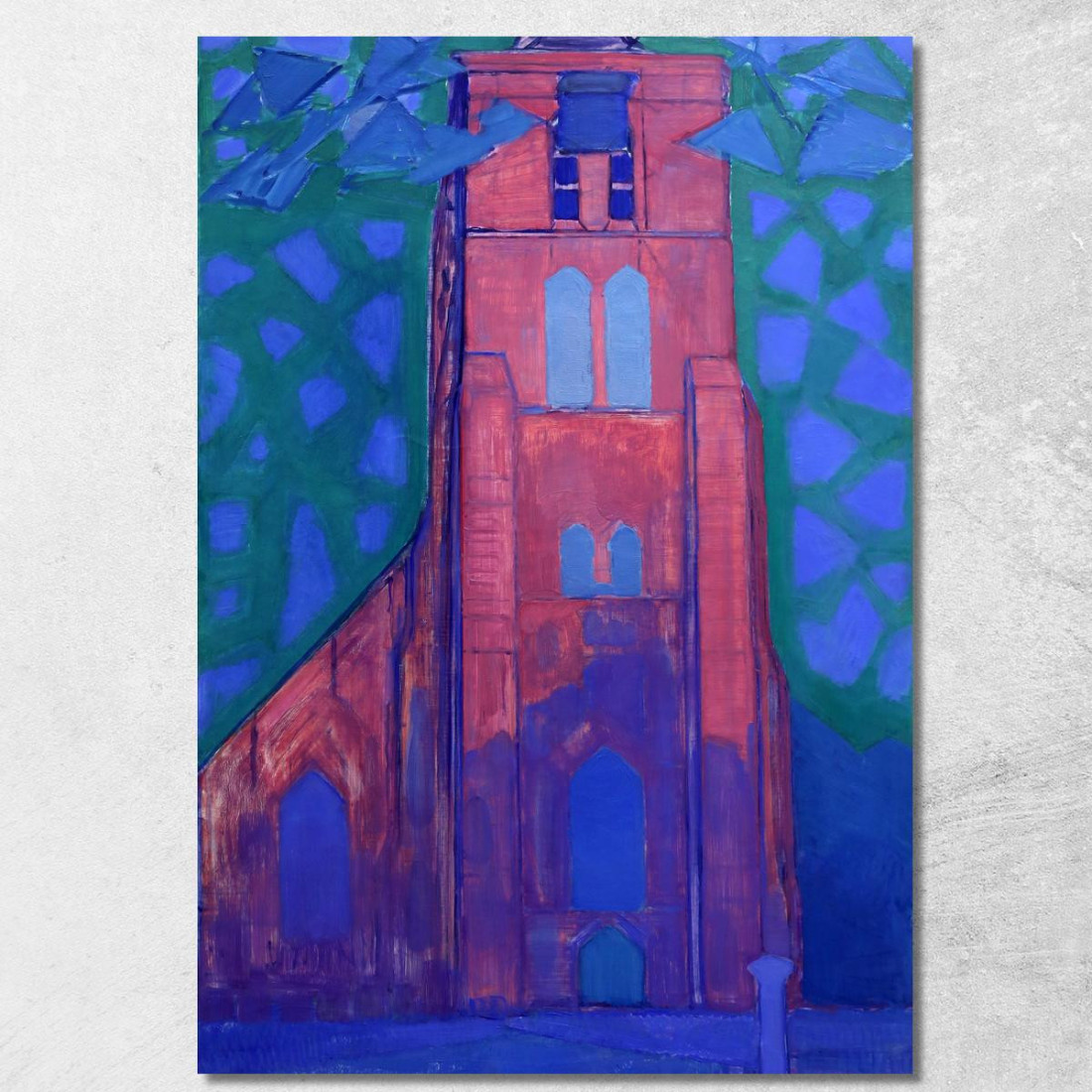 Campanile Della Chiesa A Domburg Piet Mondrian pmn2 quadro stampato su tela