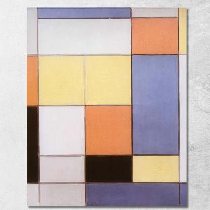 Composizioneb Piet Mondrian pmn4 quadro stampato su tela