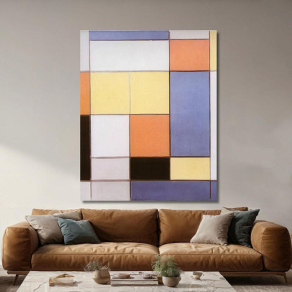 Composizioneb Piet Mondrian pmn4 quadro stampato su tela