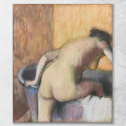 Bagnante Nuda Che Entra In Una Vasca 1890 Edgar Degas edg49 quadro stampato su tela