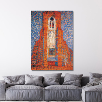 Chiesa Del Sole In Zelanda Facciata Della Chiesa Zoutelande Piet Mondrian pmn12 quadro stampato su tela