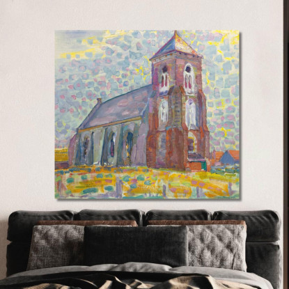 Chiesa A Zoutelande Piet Mondrian pmn21 quadro stampato su tela