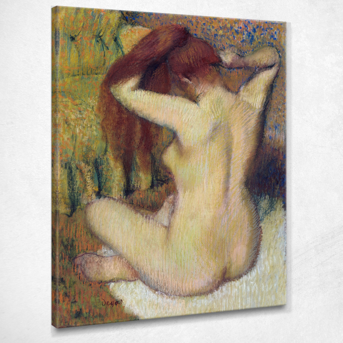 Donna Nuda Donna Che Si Pettina I Capelli Edgar Degas edg60 quadro stampato su tela Donna Nuda Donna Che Si Pettina I Capelli Edgar Degas edg60 quadro stampato su tela