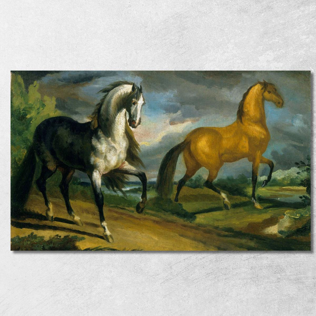 Due Cavalli Théodore Géricault tgr61 quadro stampato su tela Due Cavalli Théodore Géricault tgr61 quadro stampato su tela