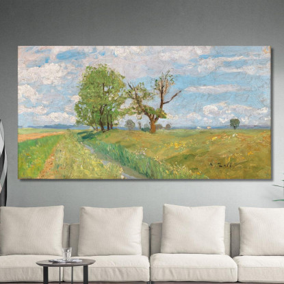 Un Paesaggio Primaverile Con Creek Alfred Zoff azf7 quadro stampato su tela