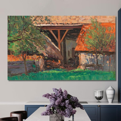 Fienile A Stainz Alfred Zoff azf20 quadro stampato su tela