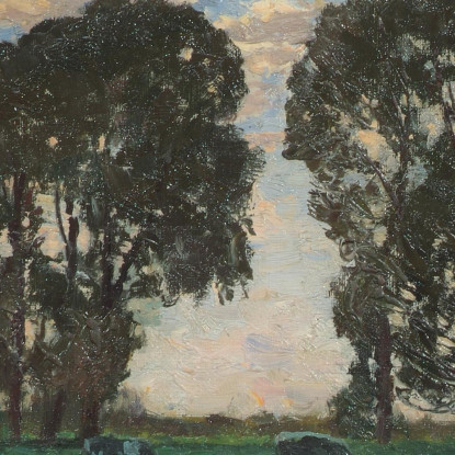 Pascolo Per Bestiame Langenpreising Con Grandi Alberi Alfred Zoff azf46 quadro stampato su tela