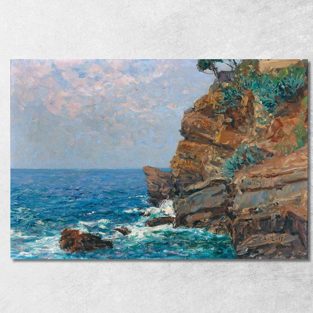 Sulla Costa Di Sestri Levante Alfred Zoff azf54 quadro stampato su tela Sulla Costa Di Sestri Levante Alfred Zoff azf54 quadro stampato su tela