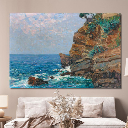 Sulla Costa Di Sestri Levante Alfred Zoff azf54 quadro stampato su tela