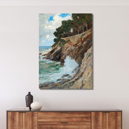 Scena Sulla Costa Di Nervi Alfred Zoff azf58 quadro stampato su tela