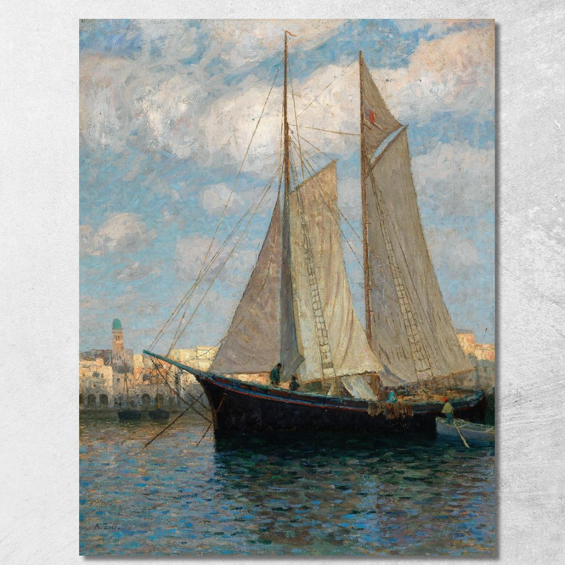 Navi Nel Porto Di Chioggia Alfred Zoff azf59 quadro stampato su tela Navi Nel Porto Di Chioggia Alfred Zoff azf59 quadro stampato su tela