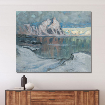 Barche Tra Le Montagne. Studio Da Lofoten Anna Boberg abb12 quadro stampato su tela