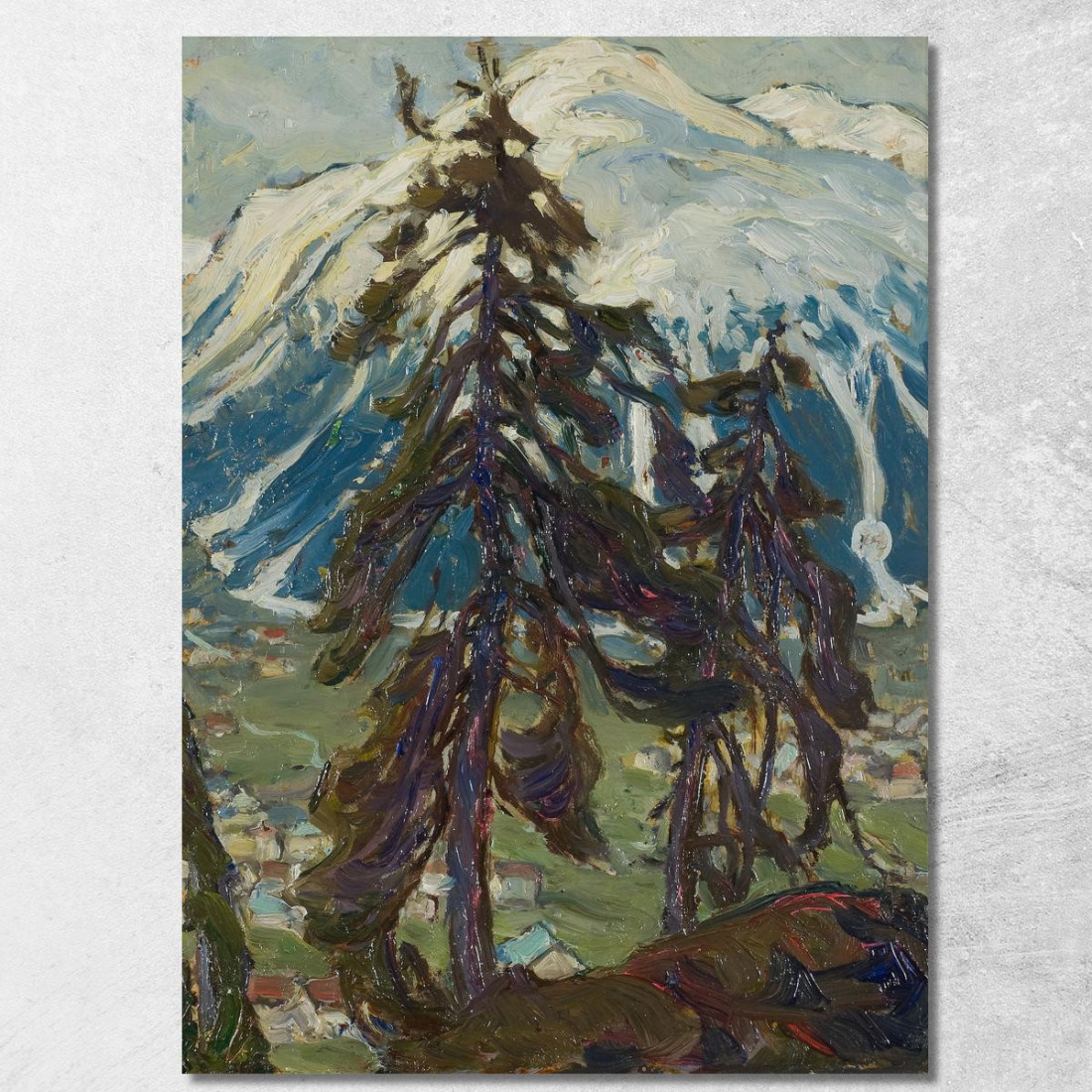 Abeti Davanti Alle Montagne. Studio Dalla Norvegia Settentrionale Anna Boberg abb15 quadro stampato su tela Abeti Davanti Alle Montagne. Studio Dalla Norvegia Settentrionale Anna Boberg abb15 quadro stampato su tela