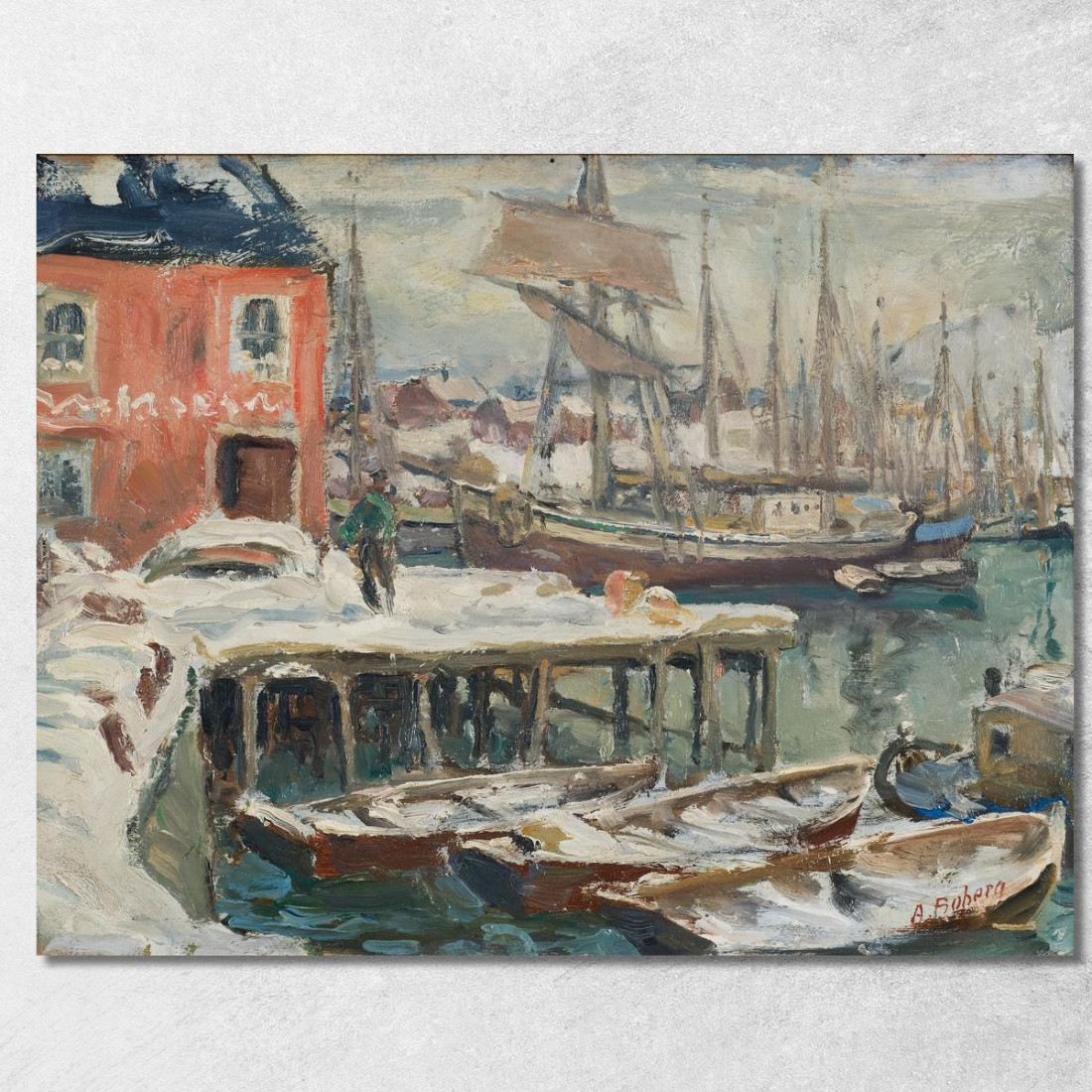Jetty Lofoten. Studio Dalla Norvegia Settentrionale Anna Boberg abb20 quadro stampato su tela Jetty Lofoten. Studio Dalla Norvegia Settentrionale Anna Boberg abb20 quadro stampato su tela
