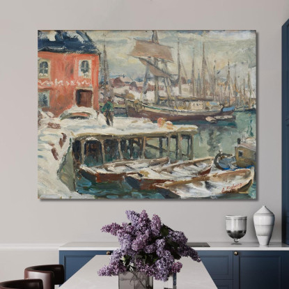 Jetty Lofoten. Studio Dalla Norvegia Settentrionale Anna Boberg abb20 quadro stampato su tela