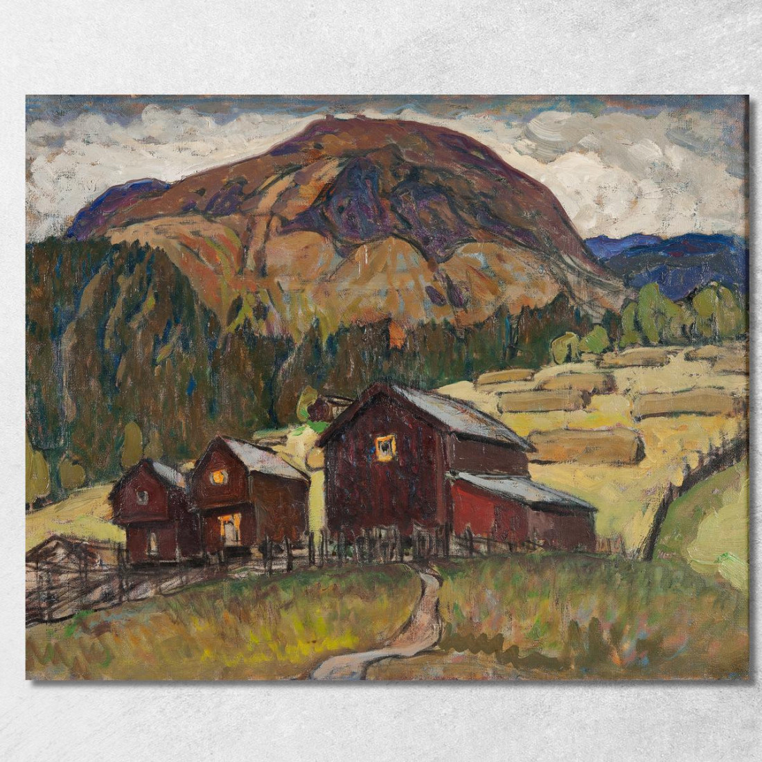 Paesaggio Estivo Con Scudi. Studio Della Norvegia Settentrionale Anna Boberg abb40 quadro stampato su tela Paesaggio Estivo Con Scudi. Studio Della Norvegia Settentrionale Anna Boberg abb40 quadro stampato su tela