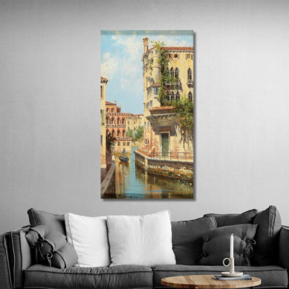 Canale A Venezia Con Vista Sul Retro Del Palazzo Rocca Antonietta Brandeis abn12 quadro stampato su tela