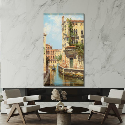 Canale A Venezia Con Vista Sul Retro Del Palazzo Rocca Antonietta Brandeis abn12 quadro stampato su tela