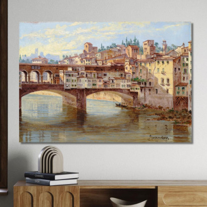 Firenze Ponte Vecchio Antonietta Brandeis abn17 quadro stampato su tela